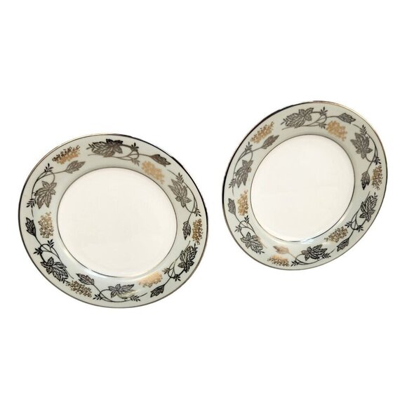 Noritake China Garland Bread & Butter Plates Set Of 2 Japan 5487 6.25" Floral De - Picture 8 of 9